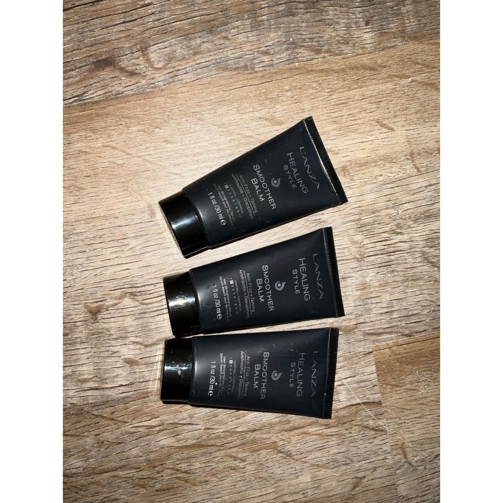 Lanza Smoother Balm Healing Style Anti-Frizz Taming Serum Travel hair Lot of 3